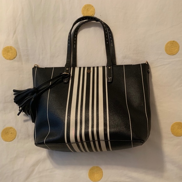 Tori Burch Kerrington Striped Tassel Tote - Picture 2 of 11